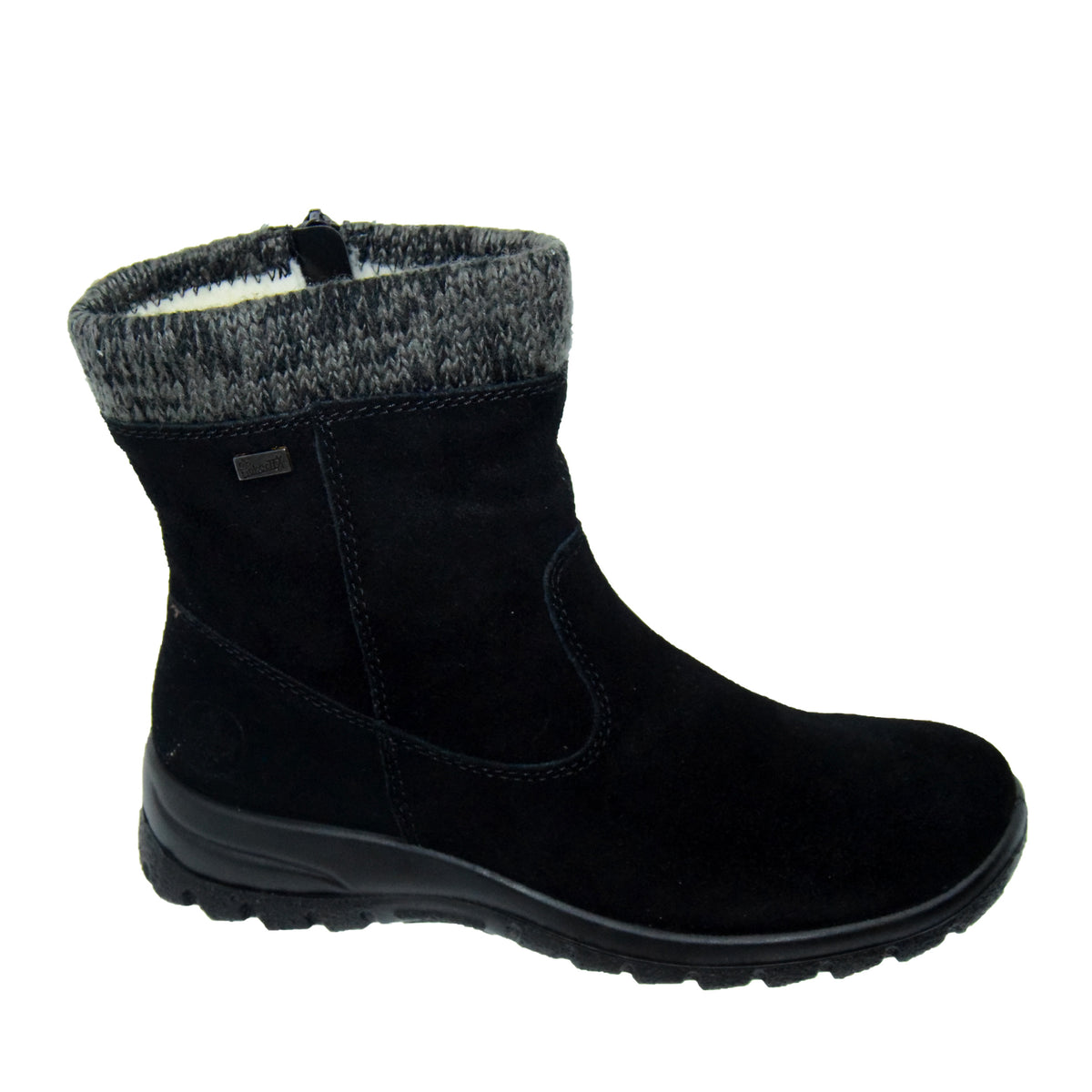 GHETE CASUAL DAMA RIEKER L7165-00 NEGRU VELUR - imagine 7
