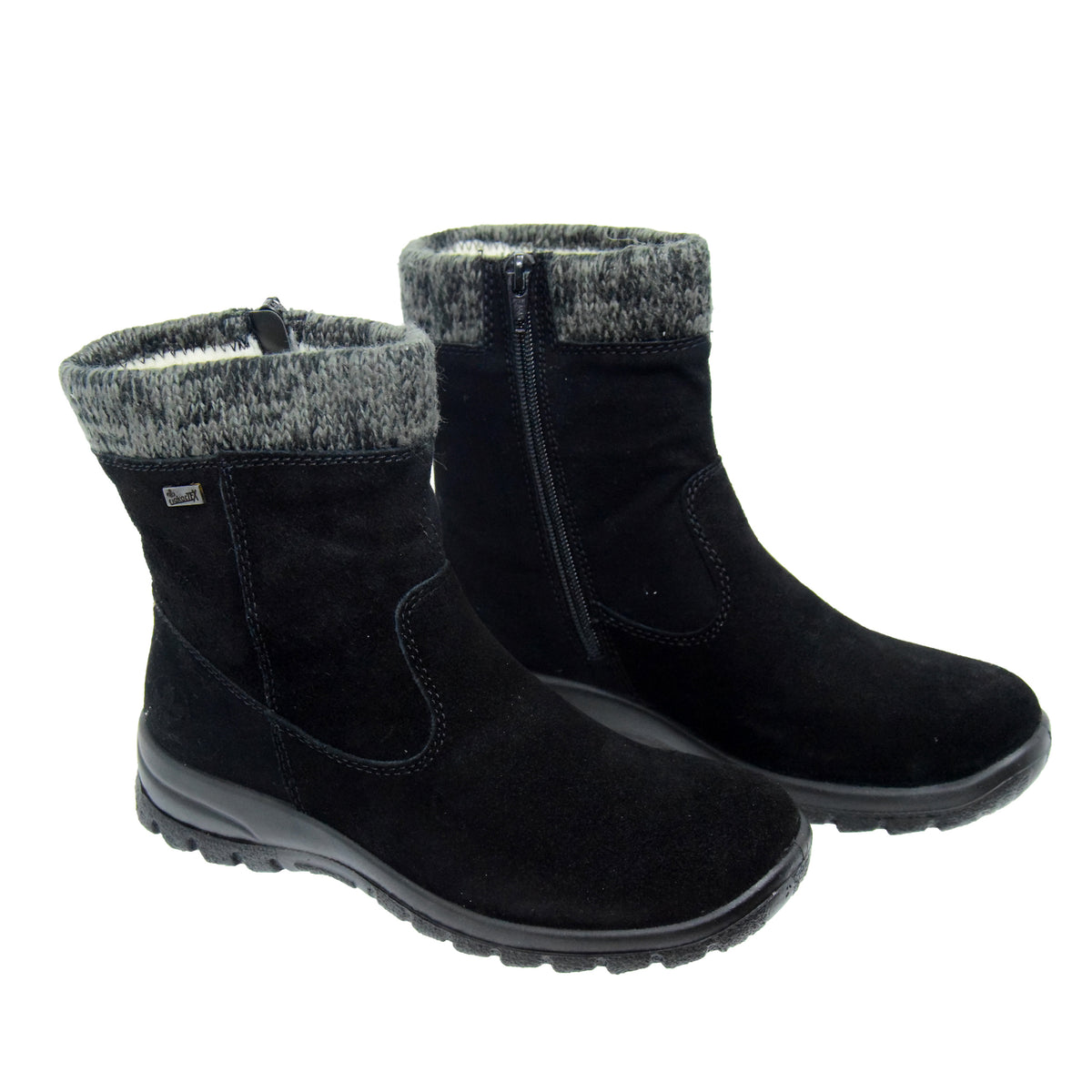 GHETE CASUAL DAMA RIEKER L7165-00 NEGRU VELUR - imagine 8