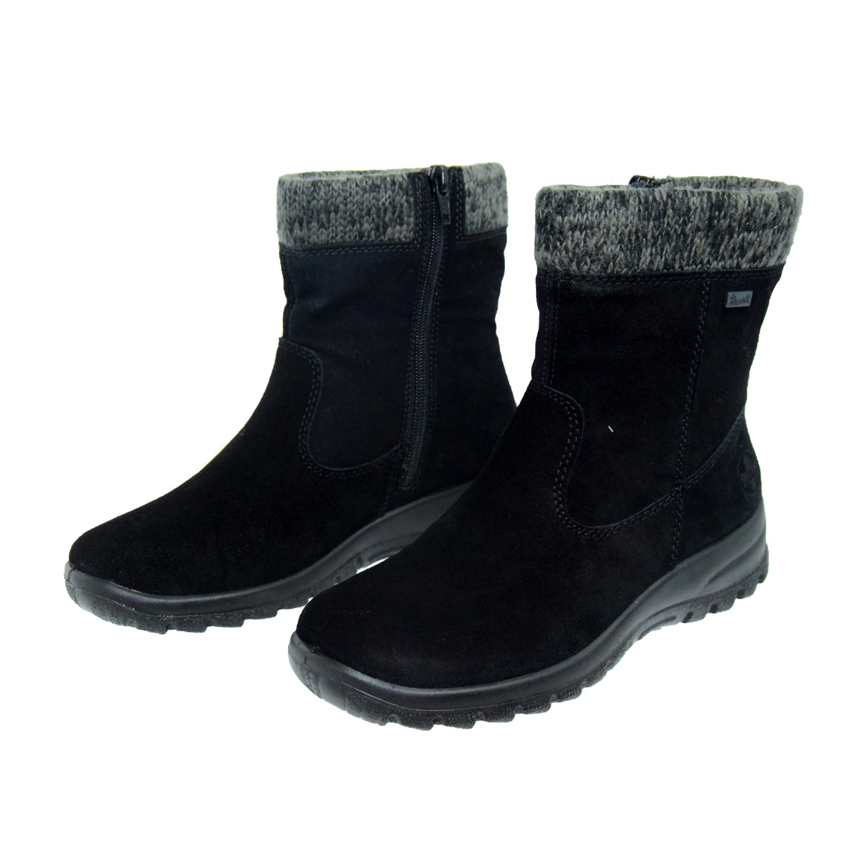GHETE CASUAL DAMA RIEKER L7165-00 NEGRU VELUR - imagine 9