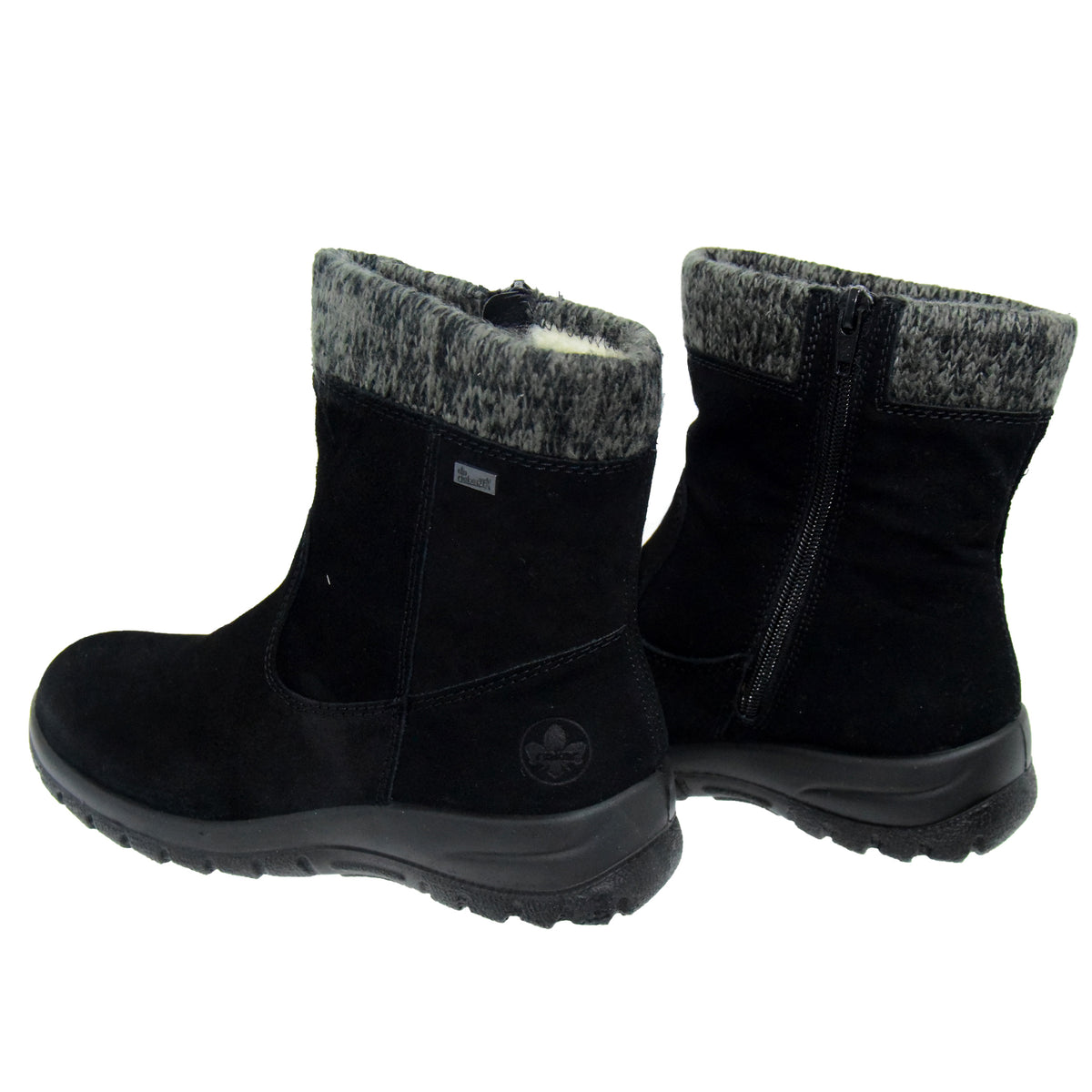 GHETE CASUAL DAMA RIEKER L7165-00 NEGRU VELUR - imagine 11