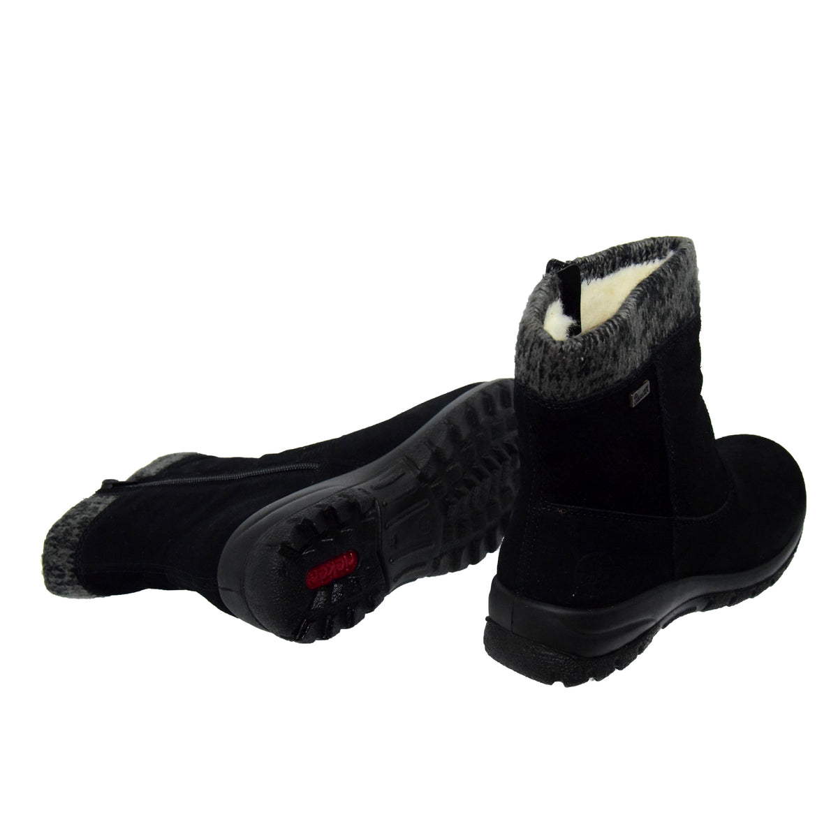 GHETE CASUAL DAMA RIEKER L7165-00 NEGRU VELUR - imagine 13