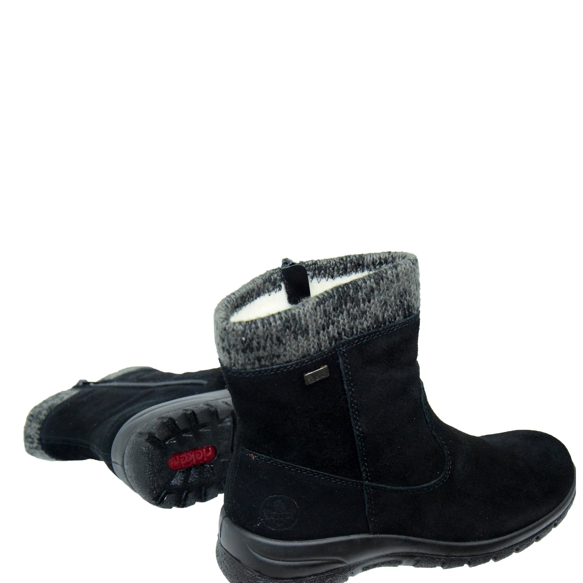 GHETE CASUAL DAMA RIEKER L7165-00 NEGRU VELUR - imagine 14