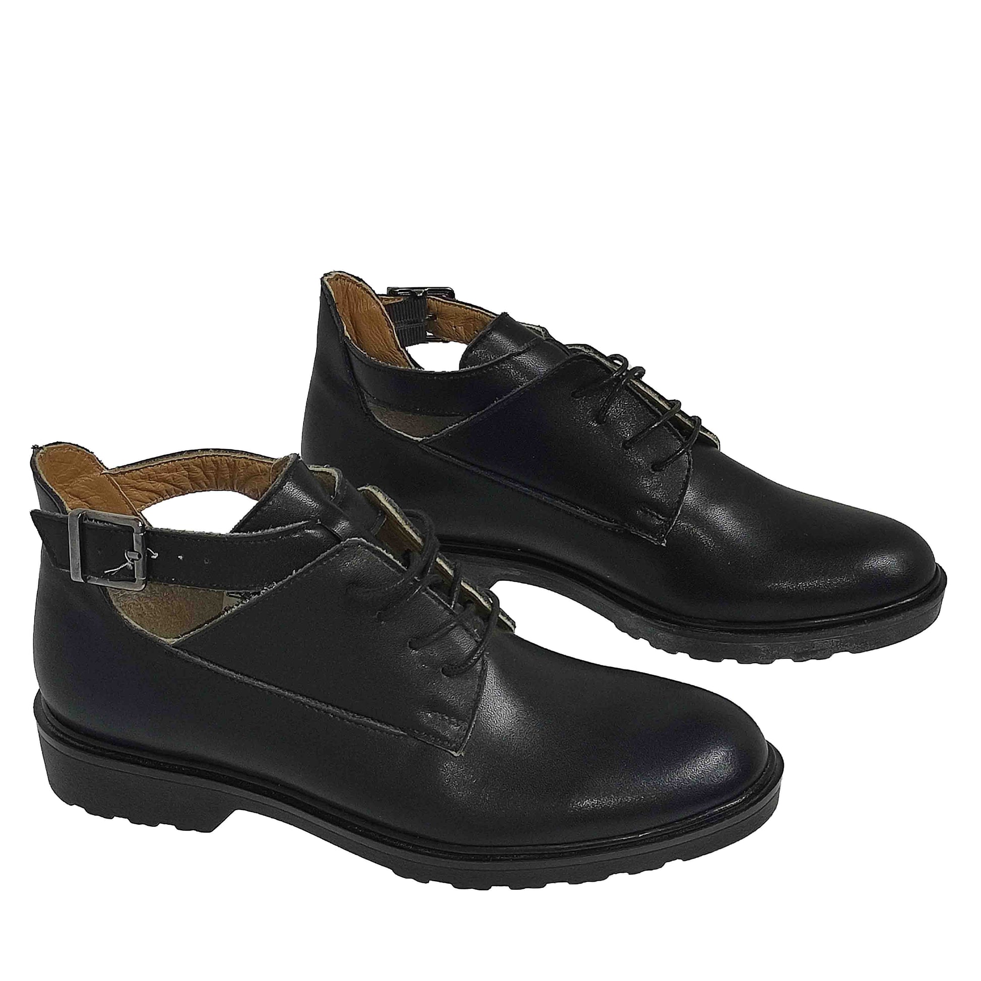 PANTOFI CASUAL DAMĂ BRAND ROMÂNESC E25P NEGRI - totalpantofi