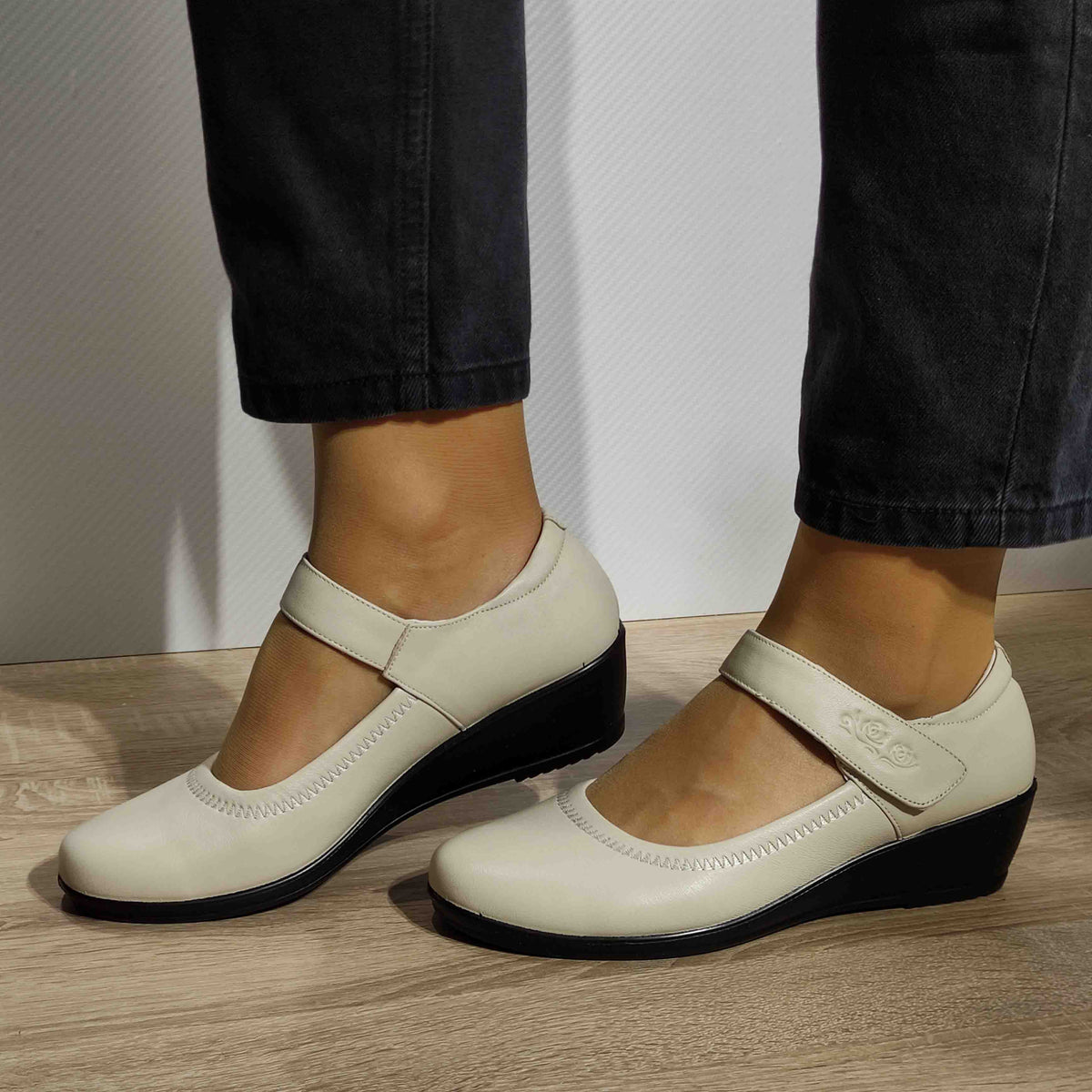 PANTOFI CASUAL DAMA FORMAZIONE 57113 CREM - imagine 3