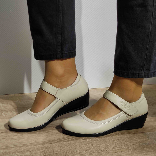 PANTOFI CASUAL DAMA FORMAZIONE 57113 CREM - imagine 3