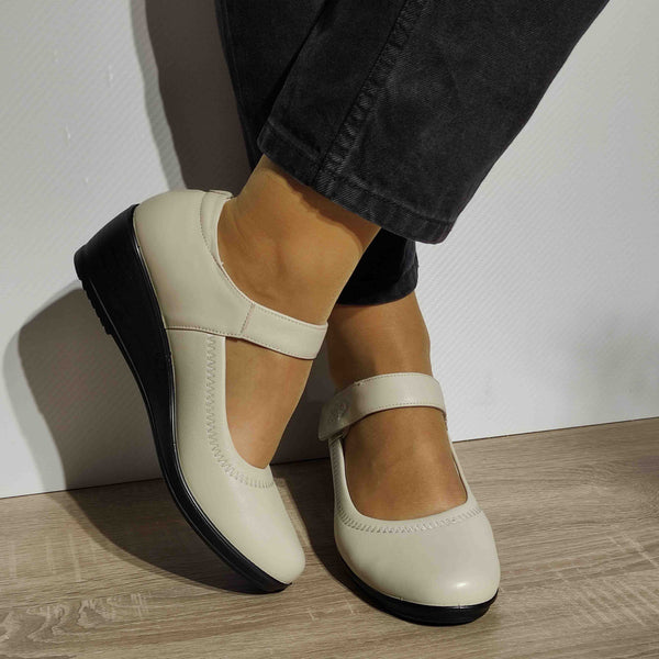 PANTOFI CASUAL DAMA FORMAZIONE 57113 CREM - imagine 4