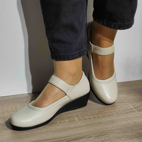 PANTOFI CASUAL DAMA FORMAZIONE 57113 CREM - imagine 5