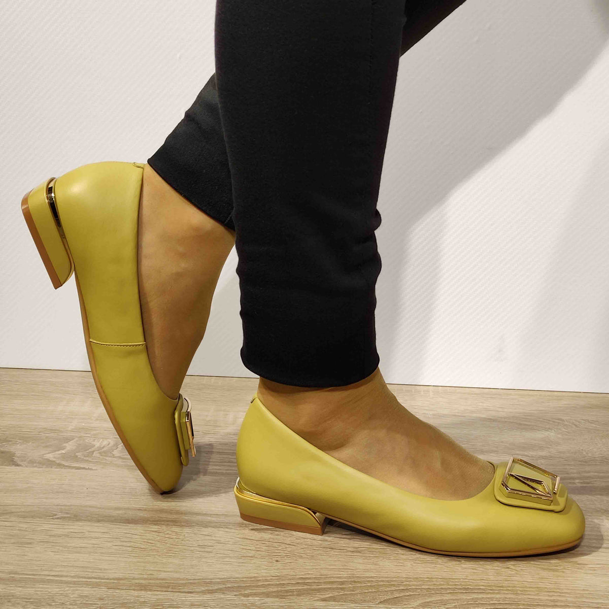 PANTOFI CASUAL DAMA FORMAZIONE 88321 GALBENI - imagine 3
