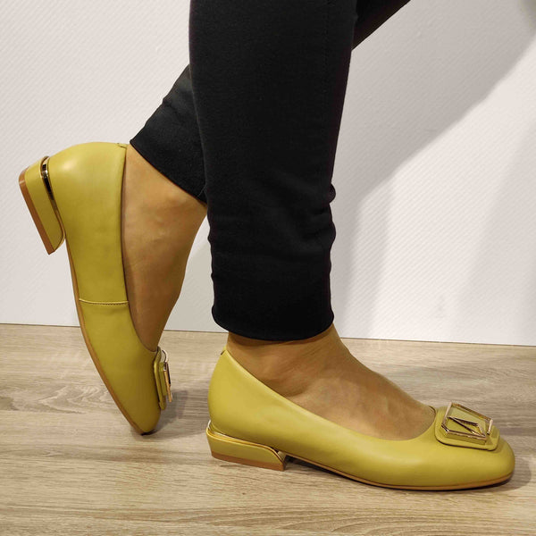 PANTOFI CASUAL DAMA FORMAZIONE 88321 GALBENI - imagine 3