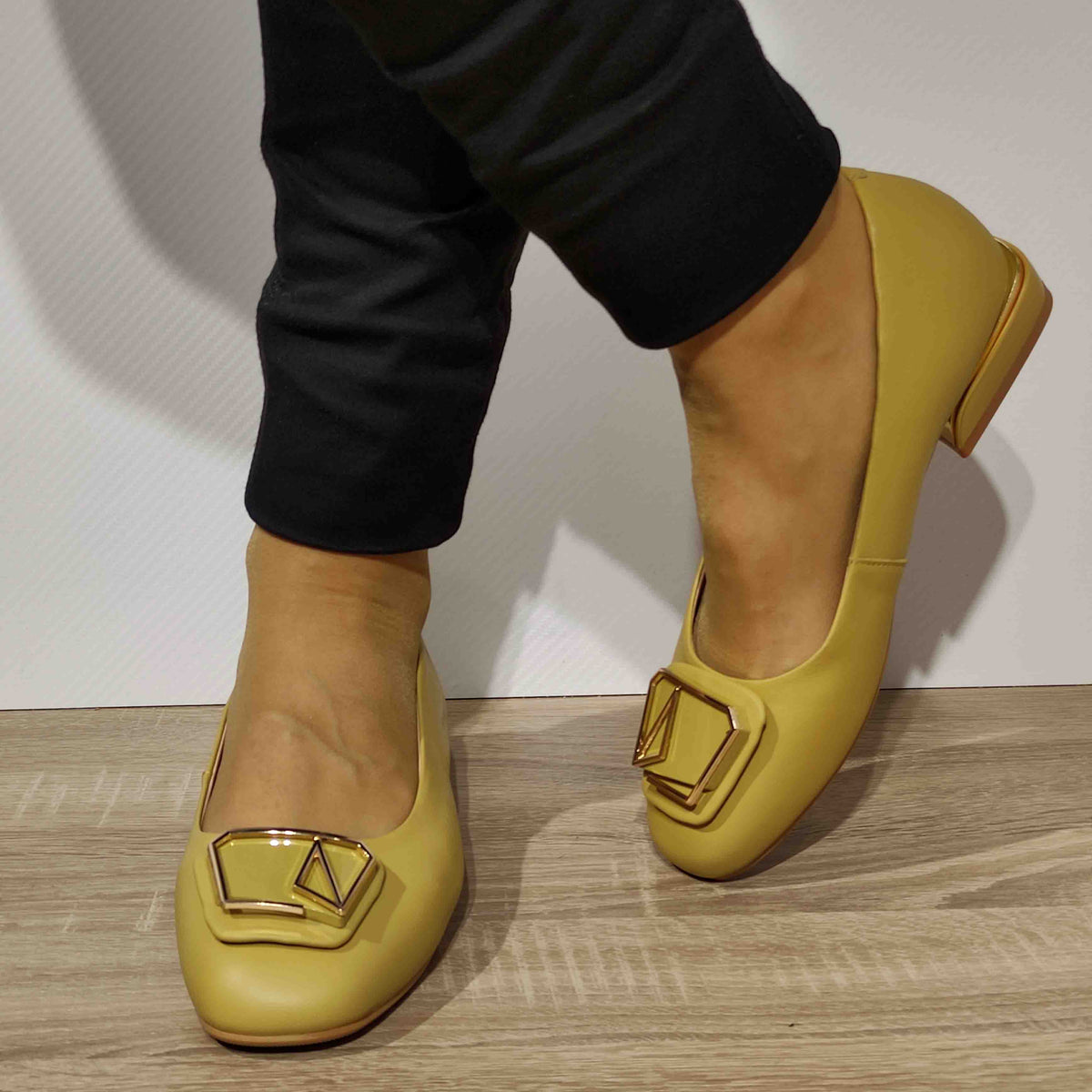 PANTOFI CASUAL DAMA FORMAZIONE 88321 GALBENI - imagine 4