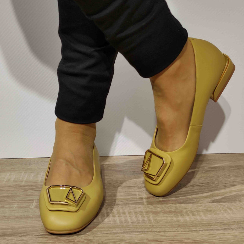 PANTOFI CASUAL DAMA FORMAZIONE 88321 GALBENI - imagine 4