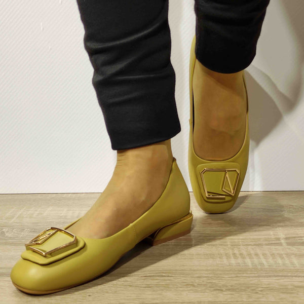 PANTOFI CASUAL DAMA FORMAZIONE 88321 GALBENI - imagine 5