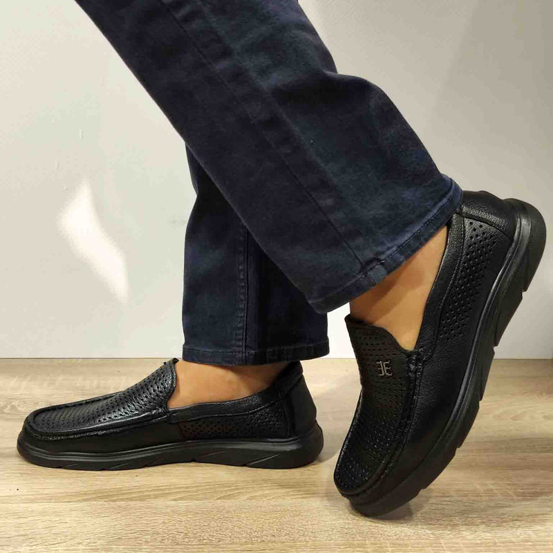 PANTOFI PERFORATI BARBATI MELS 93701 NEGRI - imagine 2