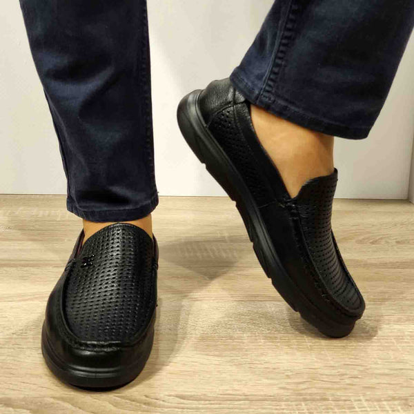 PANTOFI PERFORATI BARBATI MELS 93701 NEGRI - imagine 4