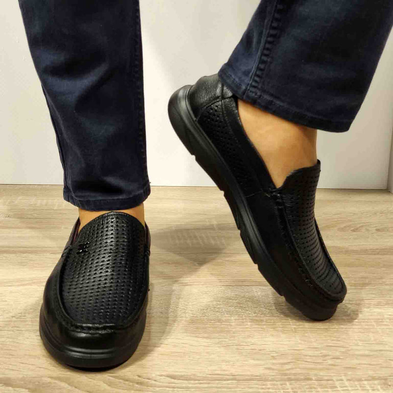 PANTOFI PERFORATI BARBATI MELS 93701 NEGRI - imagine 4