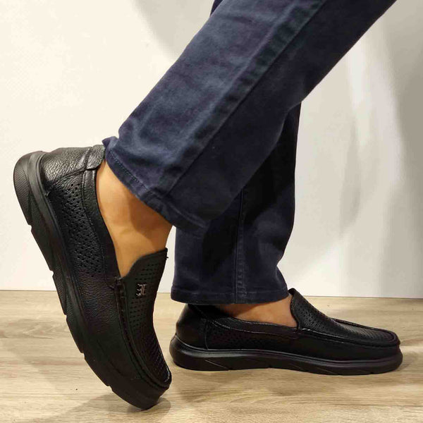 PANTOFI PERFORATI BARBATI MELS 93701 NEGRI - imagine 5