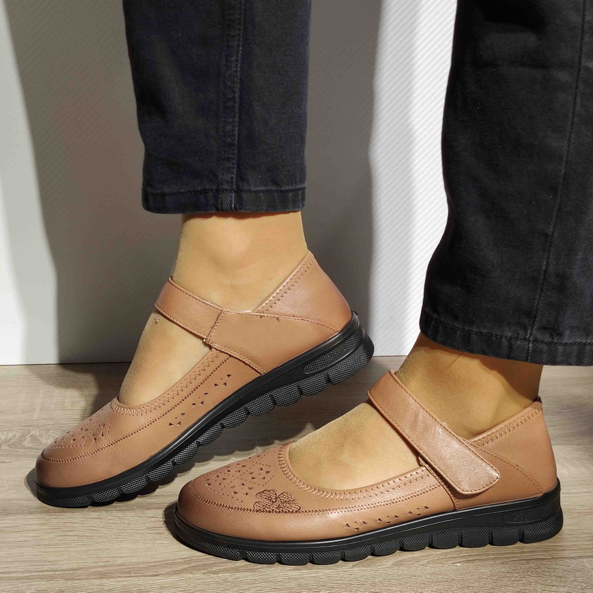 PANTOFI PERFORATI CASUAL DAMA FORMAZIONE 220710 APRICOT - imagine 3