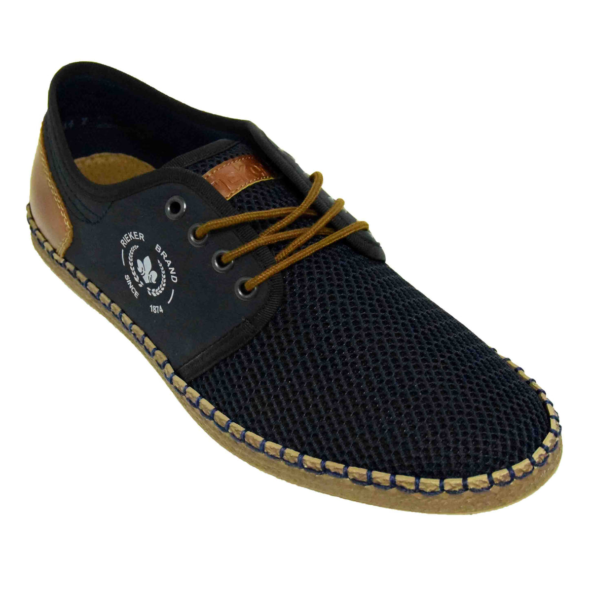PANTOFI CASUAL PERFORATI BARBATI RIEKER B5249-14 BLEUMARIN - imagine 6