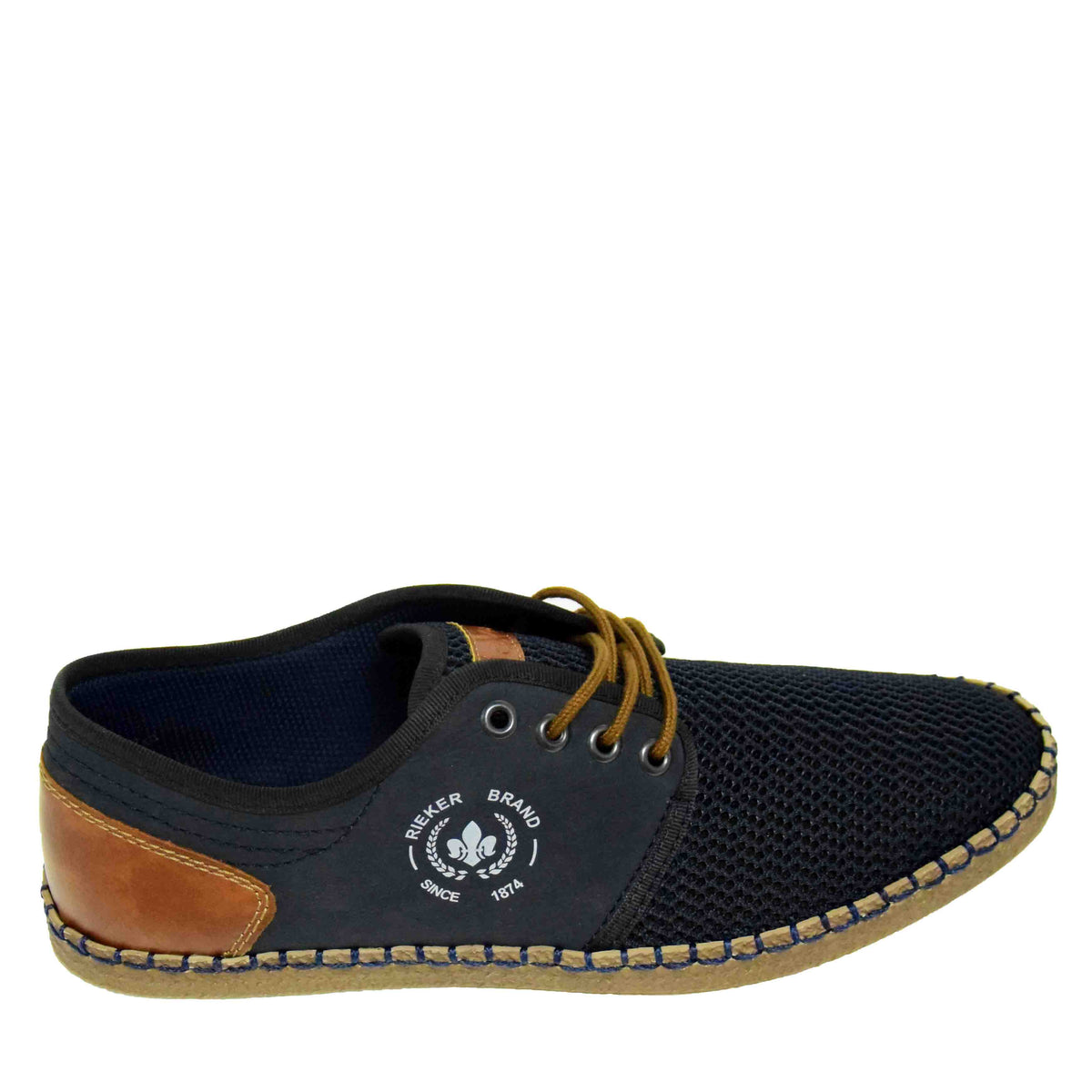 PANTOFI CASUAL PERFORATI BARBATI RIEKER B5249-14 BLEUMARIN - imagine 7