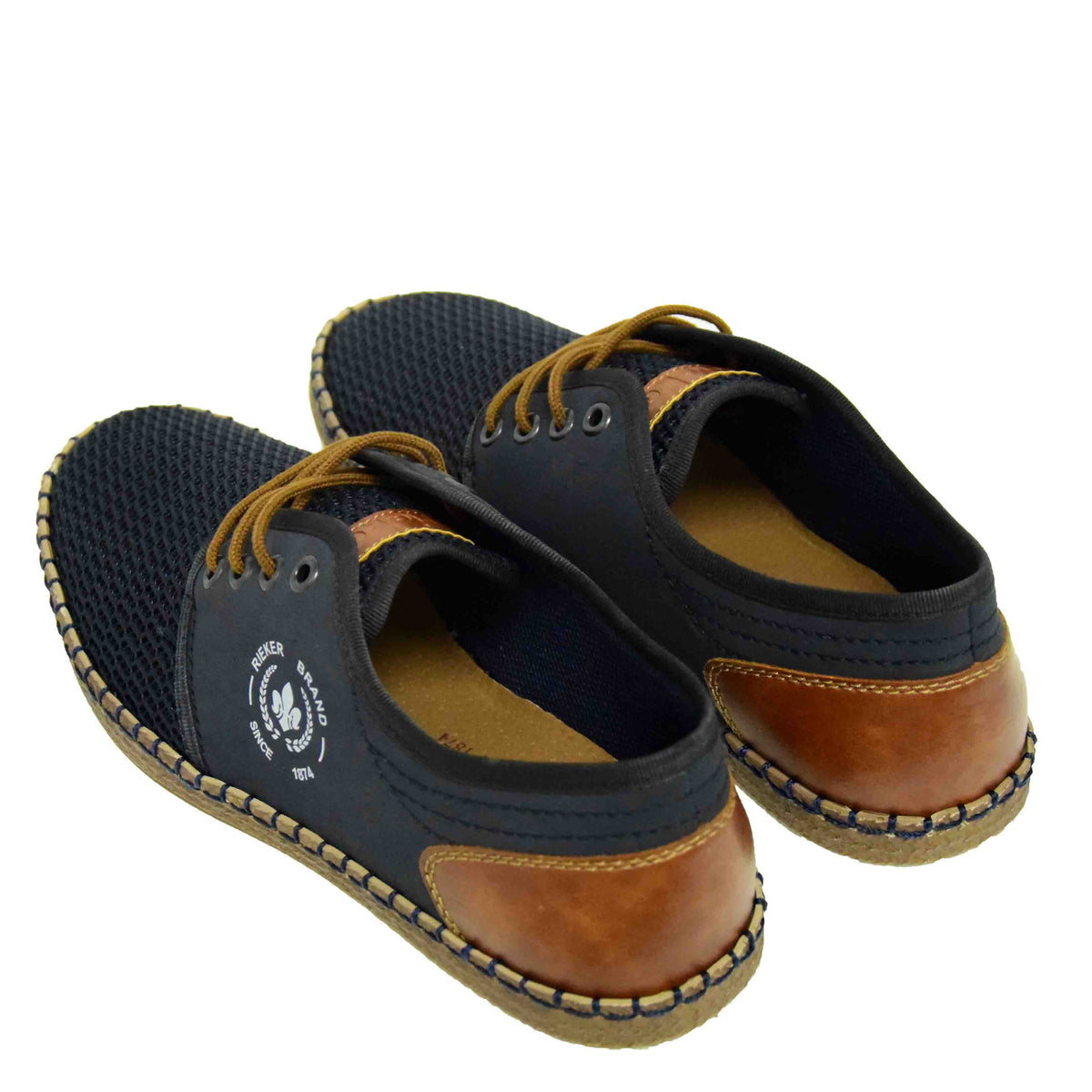 PANTOFI CASUAL PERFORATI BARBATI RIEKER B5249-14 BLEUMARIN - imagine 10