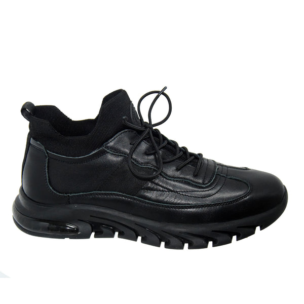Pantofi Sport Bărbați Franco Gerardo HJY21082 Negru – Piele Naturală – vedere 2
