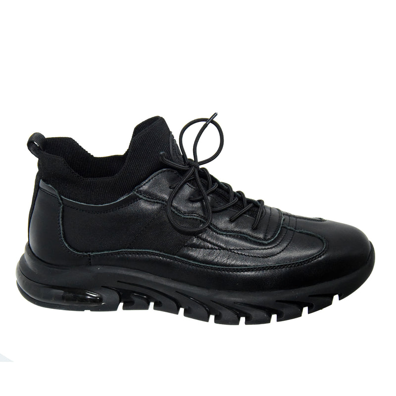 Pantofi Sport Bărbați Franco Gerardo HJY21082 Negru – Piele Naturală – vedere 2