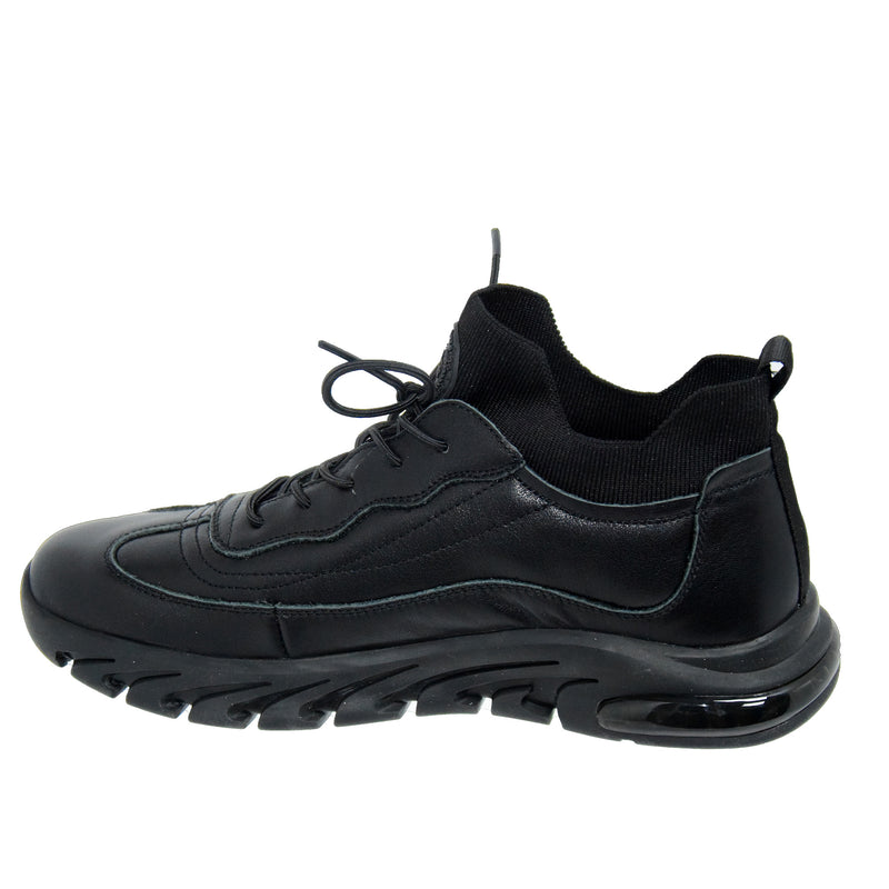 Pantofi Sport Bărbați Franco Gerardo HJY21082 Negru – Piele Naturală – vedere 3