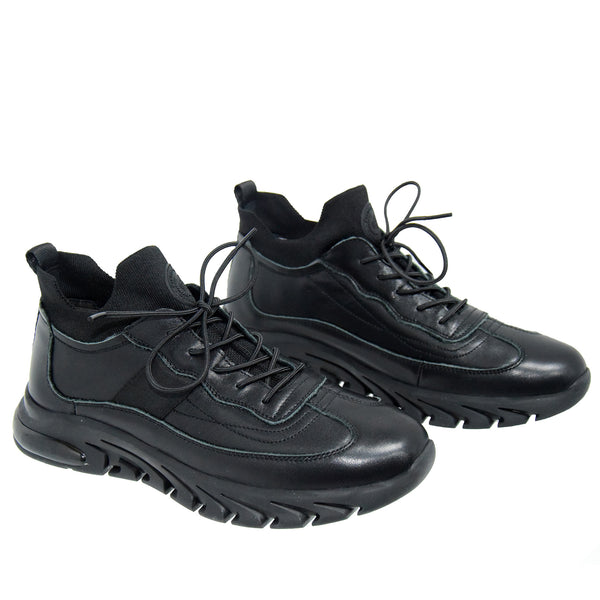 Pantofi Sport Bărbați Franco Gerardo HJY21082 Negru – Piele Naturală – vedere 4