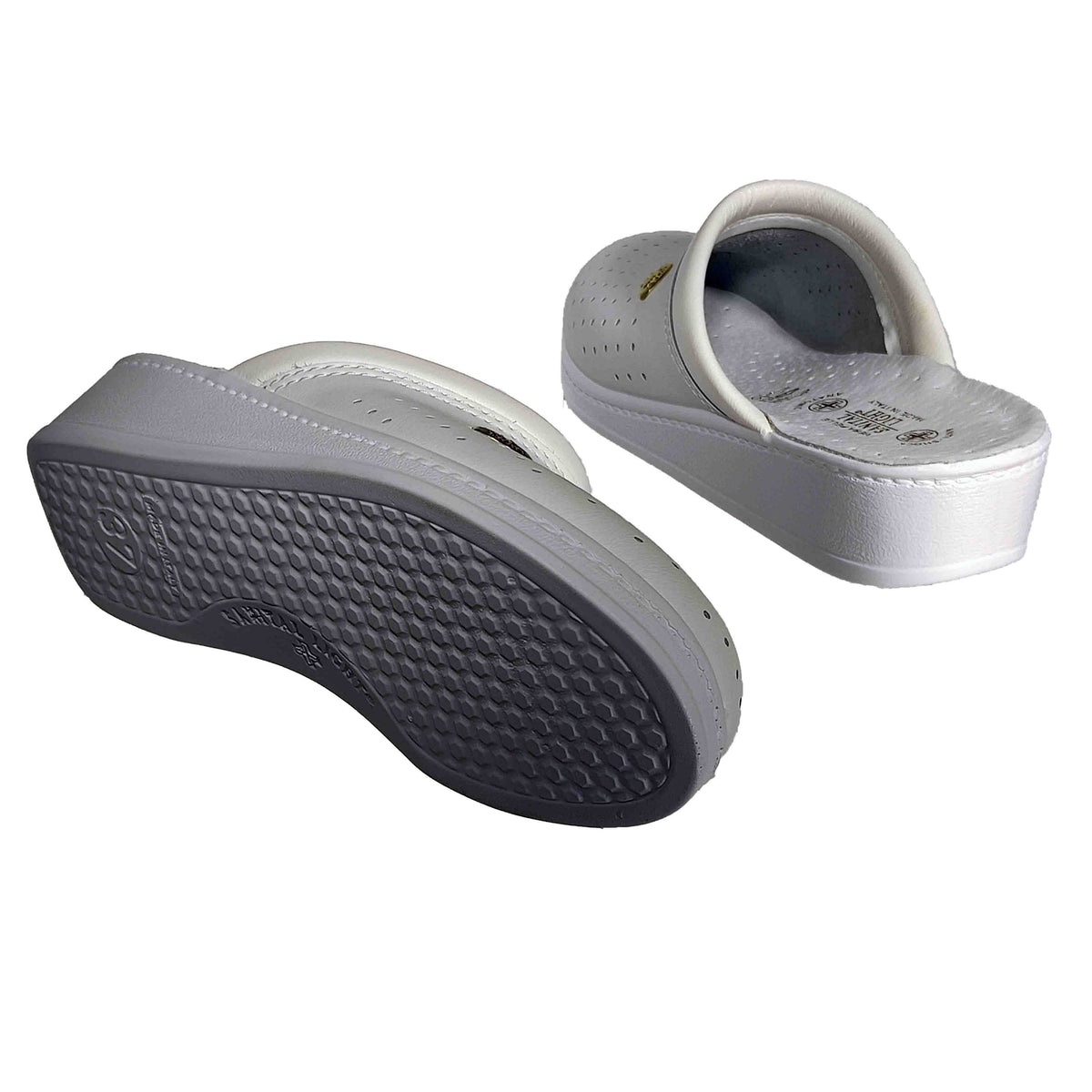 Saboți Damă Medicinali D1350 Alb – Piele Naturală – vedere 4