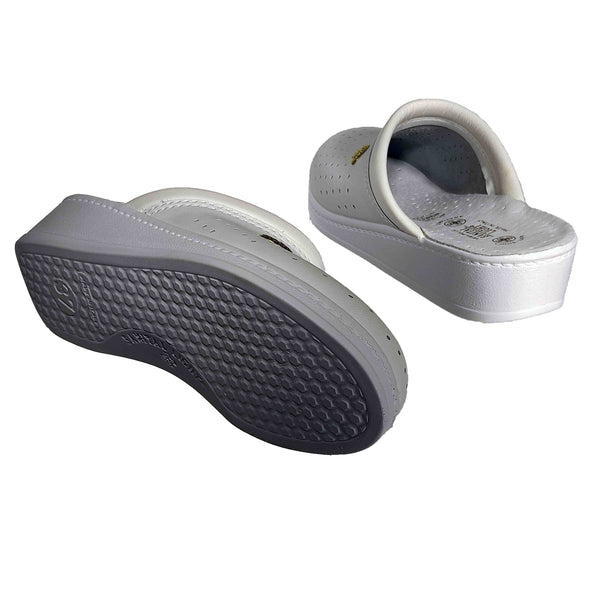 Saboți Damă Medicinali D1350 Alb – Piele Naturală – vedere 4