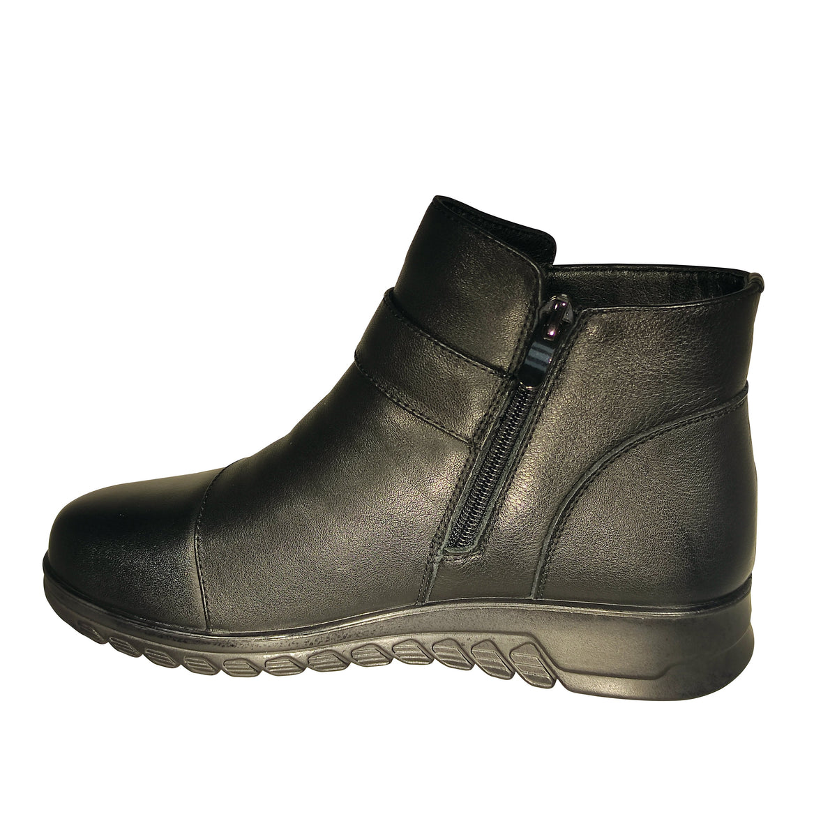 Ghete Casual Damă Formazione ZZ66055 Negru – Piele Naturală – vedere 3