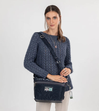 Geanta ANEKKE 33713-192 crossbody matlasata Nature Ocean cu două manere
